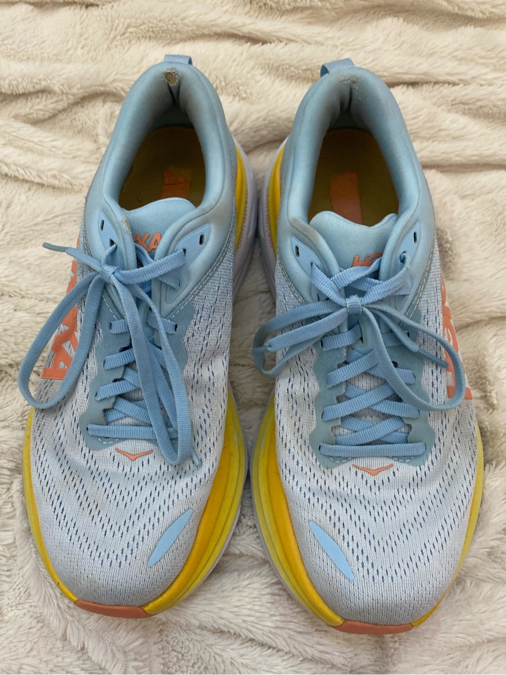 HOKA Bondi 8 sneakers Summer Song/Country Air women's Sz 9 - Picture 2 of 7